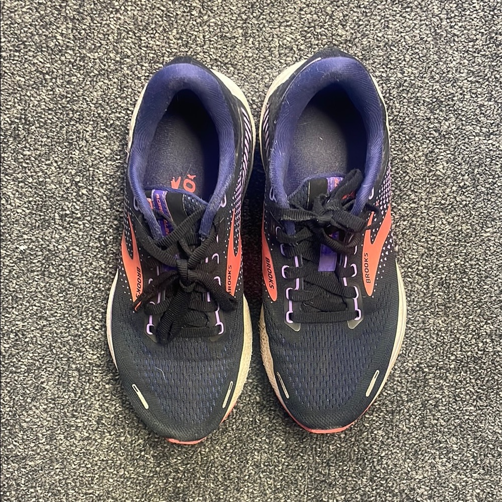 Brooks Black and Coral Athletic Shoes